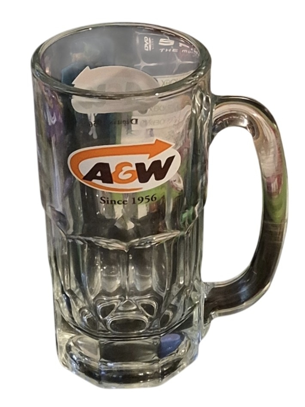 A & W Since 1956 Root Beer Mug Heavy Clear Glass Mug 16 oz